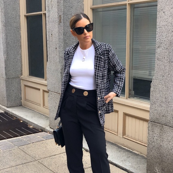 Honey Punch Tweed Blazer - Black & White - Picture 5 of 8